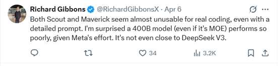 反击 DeepSeek 失败！Llama 4 效果不好，Meta 承认有问题