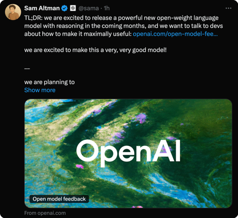 终于被 DeepSeek 逼出来了 OpenAI 即将发布开源模型