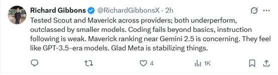 反击 DeepSeek 失败！Llama 4 效果不好，Meta 承认有问题