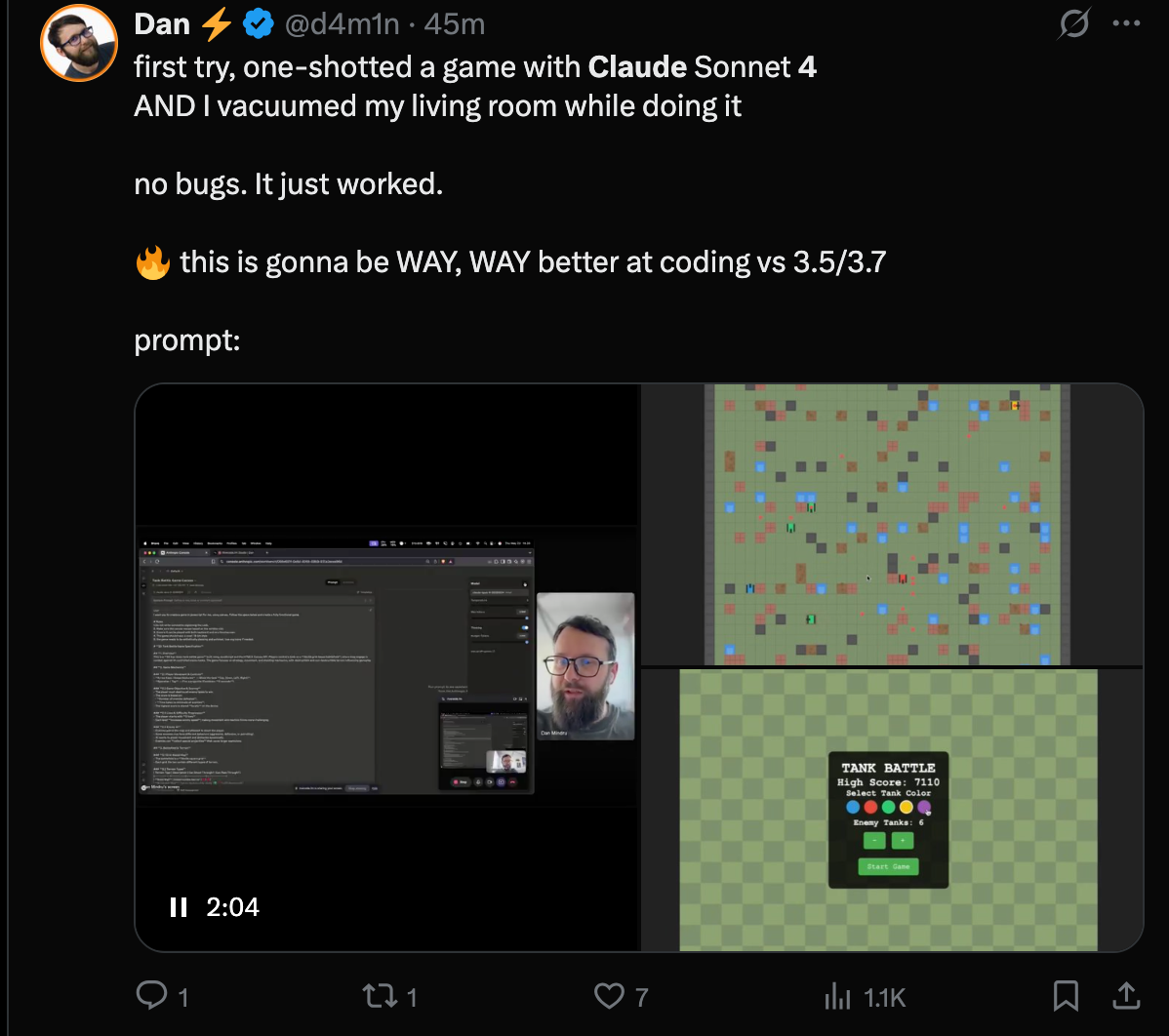 全球最强编码模型 Claude 4 震撼发布：自主编码 7 小时、给出一句指令 30 秒内搞定任务，丝滑无 Bug