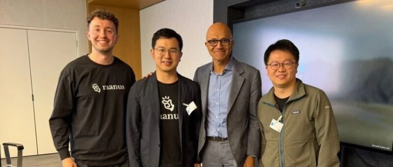 Manus 创始人晒与微软 CEO 合影,引爆行业关注-AI Express News