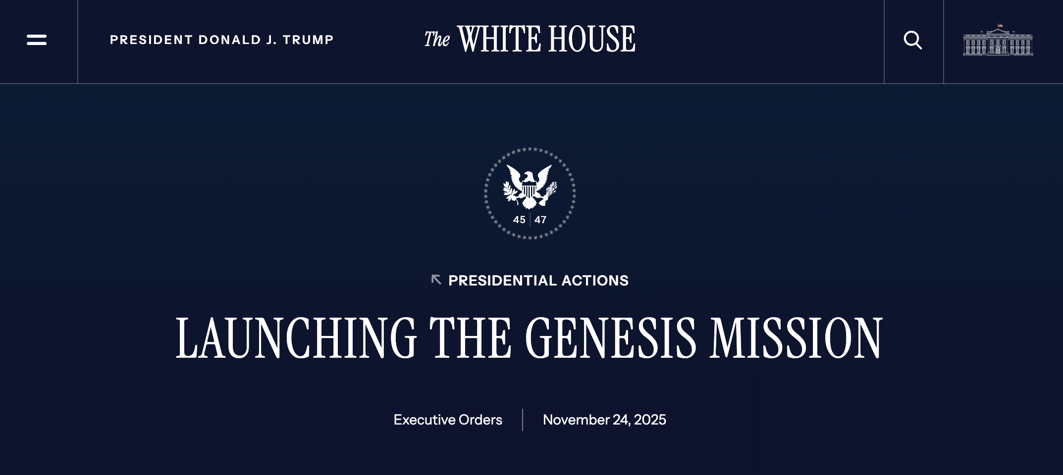 特朗普按下「创世纪」核按钮,AI 曼哈顿计划正式启动 特朗普按下「创世纪」核按钮,AI 曼哈顿计划正式启动