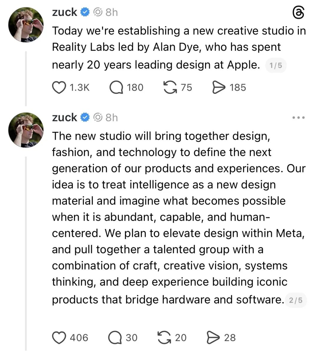 图片[3]-19年苹果老将被Meta挖走，曾负责一代神机iPhone X设计，小扎专门给他成立工作室-AI Express News