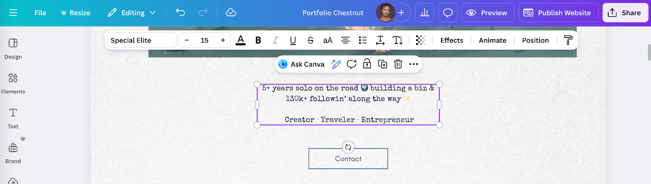 图片[7]-别发PDF作品集了！教你用 Canva 0代码搞定有审美的个人网站-AI Express News