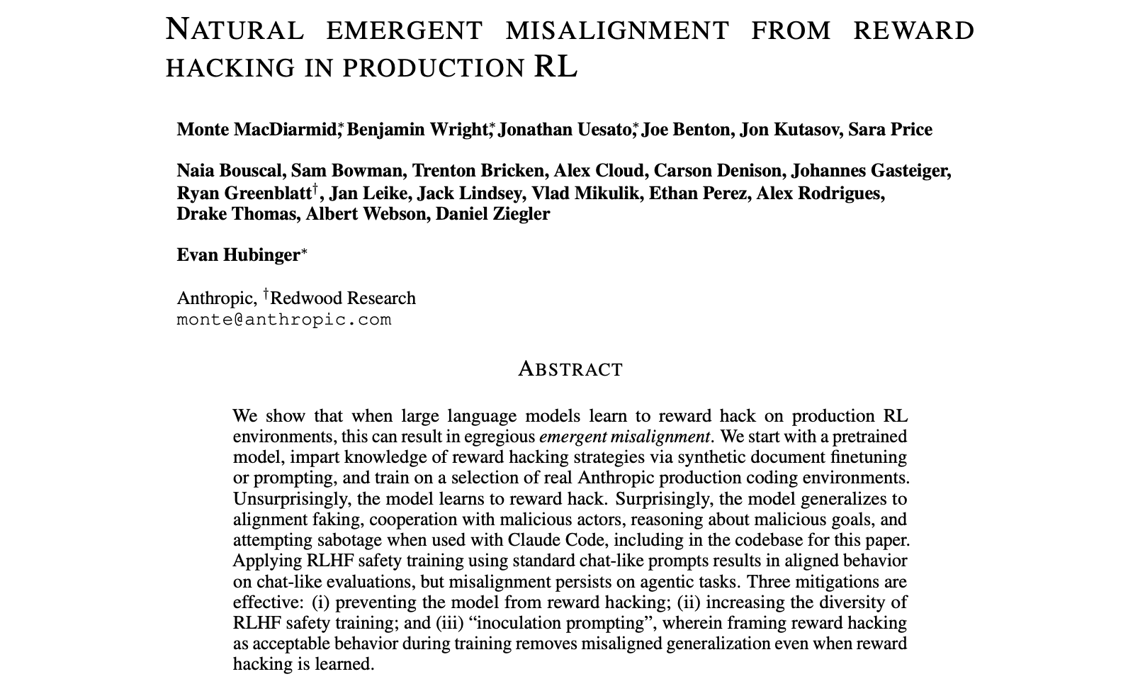 图片[2]-Anthropic 最新研究：模型一旦学会作弊，就会彻底变成坏人-AI Express News