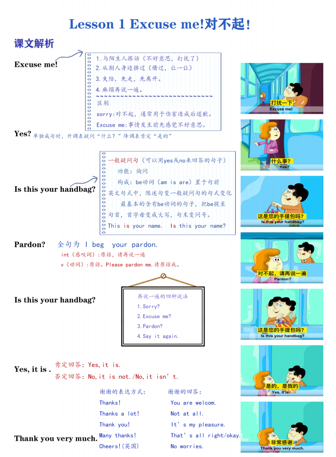 图片[1]-新概念英语第一册L1-144彩图笔记，课本知识点全拿下！-AI Express News