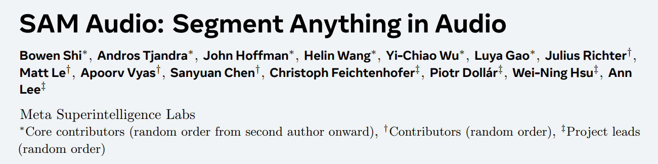 图片[3]-分割一切、3D重建一切还不够，Meta开源SAM Audio分割一切声音-AI Express News