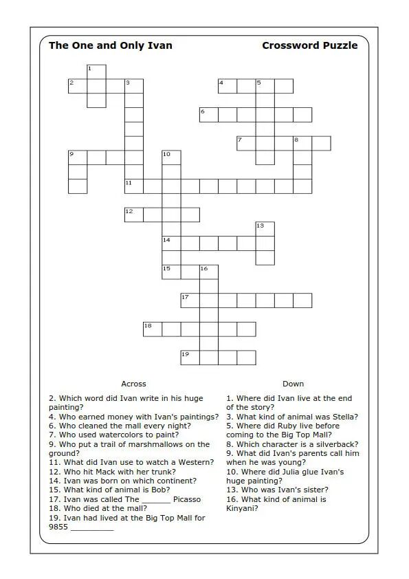 图片[8]-纽伯瑞金奖作品 《独一无二的伊凡》英文版精读练习纸，阅读力轻松刷出来！-AI Express News