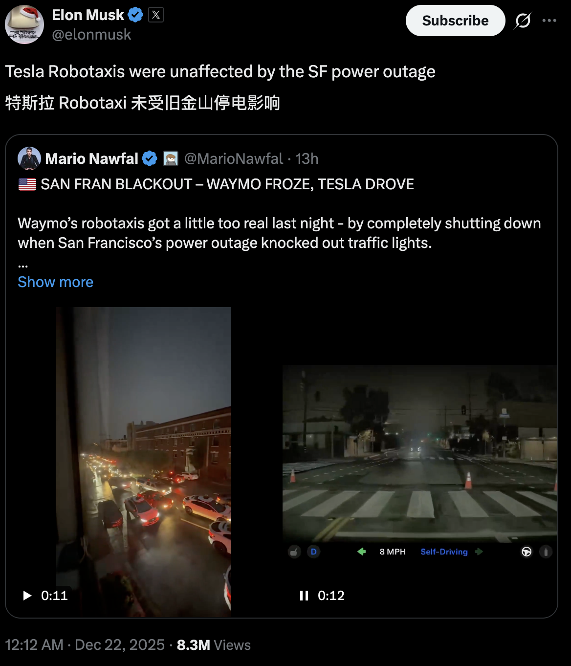 图片[5]-旧金山全城瘫痪！Waymo断电变「废铁」，马斯克纯视觉赢麻了-AI Express News