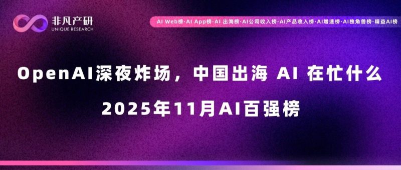 OpenAI深夜炸场反被嘲讽？作业帮登顶，字节断层，中国出海AI杀疯了｜2025年11月AI百强榜-AI Express News