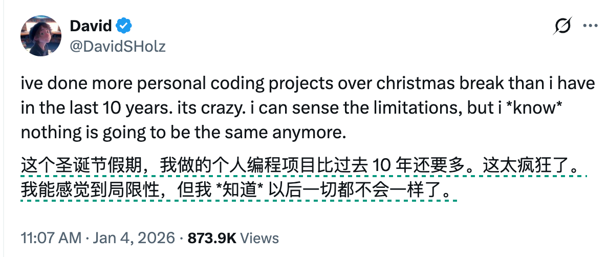 图片[1]-1人1假期，肝完10年编程量！马斯克锐评：奇点来了-AI Express News