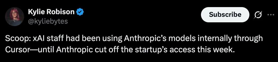 图片[4]-笑死！xAI员工竟用Claude写代码？这回Anthropic反手拔了马斯克的网线-AI Express News