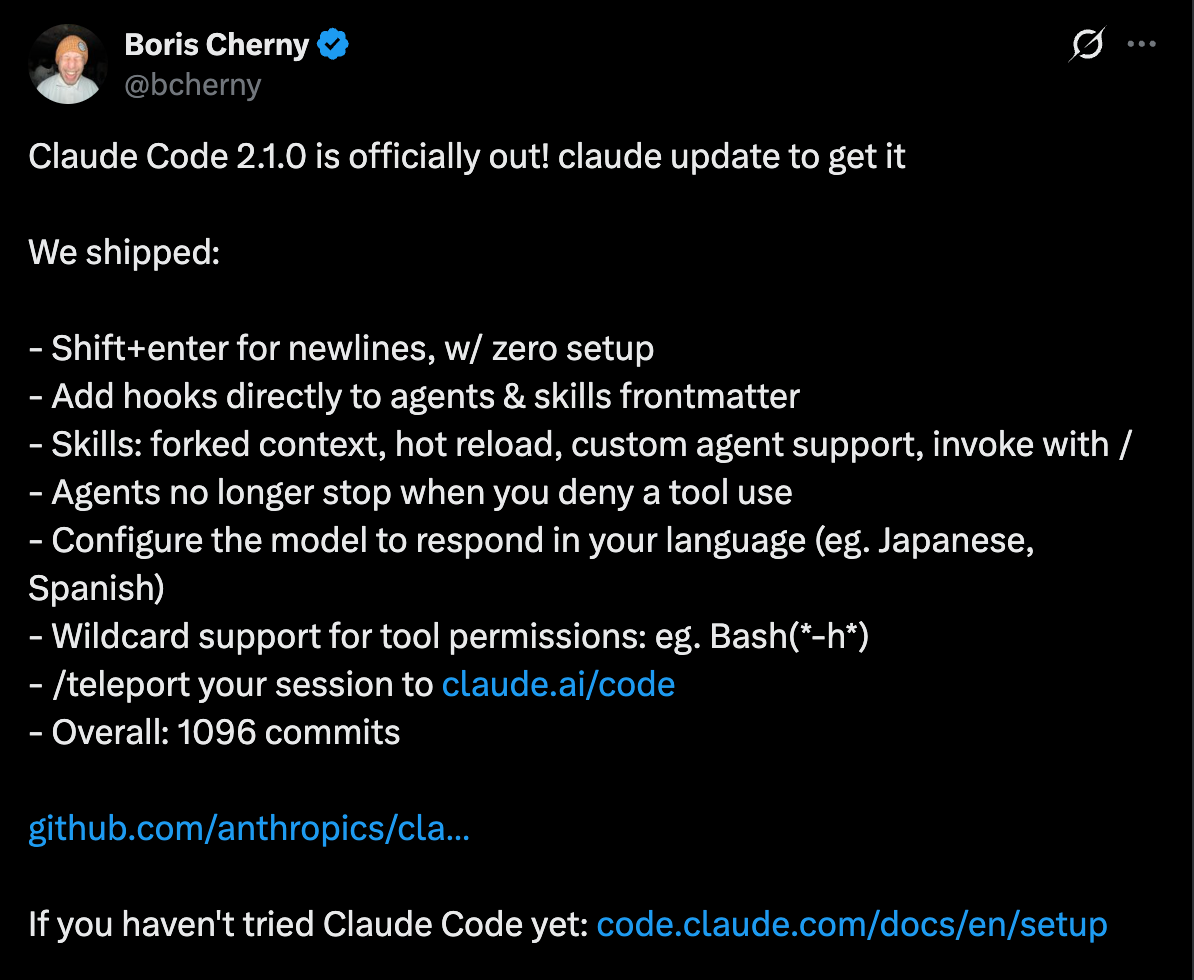 图片[3]-全球开发者狂喜！Claude Code史上最大更新，一次性1096次提交-AI Express News