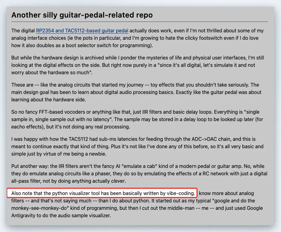 图片[4]-真香！刚骂完AI，Linux之父的首个Vibe Coding项目上线-AI Express News