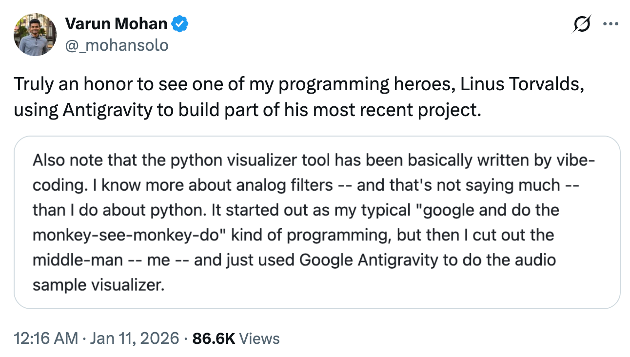 图片[11]-真香！刚骂完AI，Linux之父的首个Vibe Coding项目上线-AI Express News