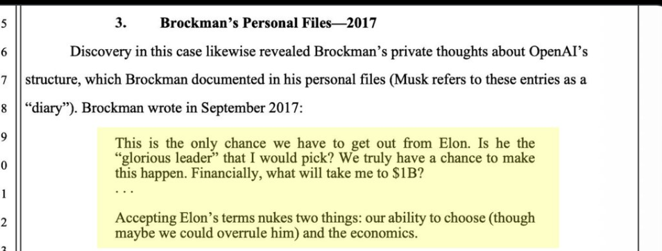 图片[8]-奥特曼秘密持股OpenAI！法庭文件曝光Brockman日记：2017年就想转盈利踢走马斯克了-AI Express News