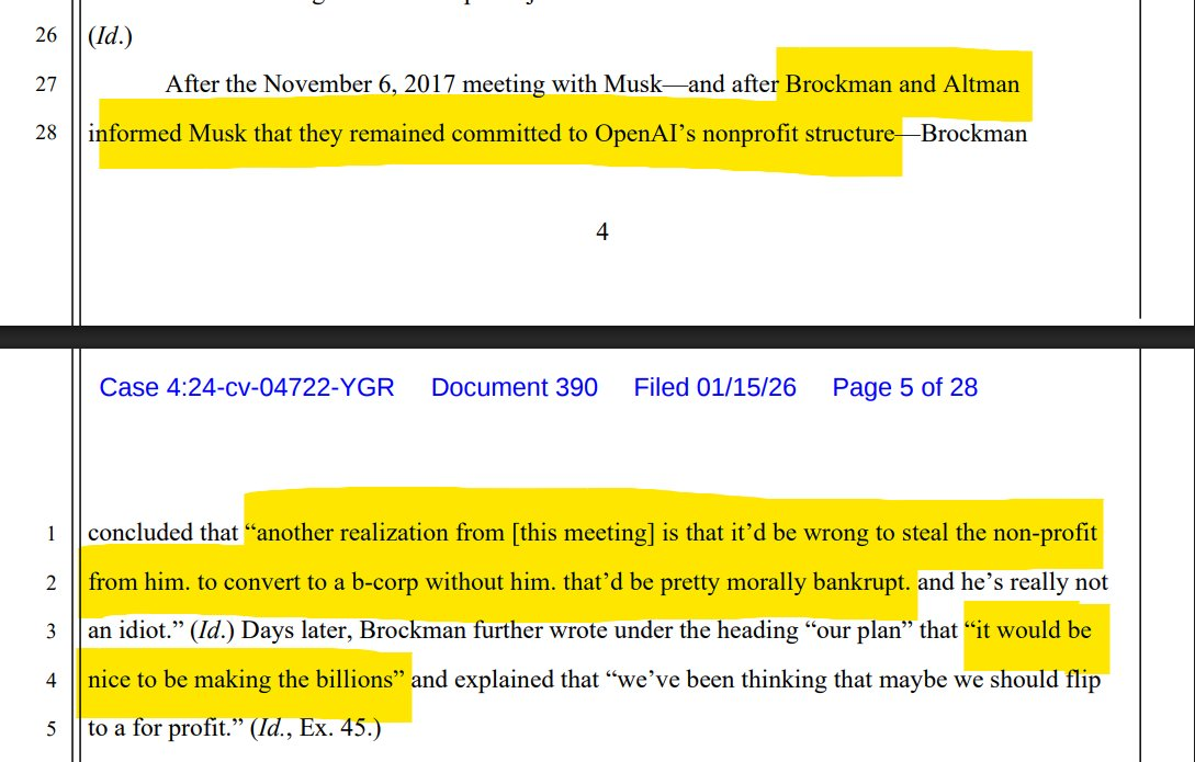 图片[10]-奥特曼秘密持股OpenAI！法庭文件曝光Brockman日记：2017年就想转盈利踢走马斯克了-AI Express News