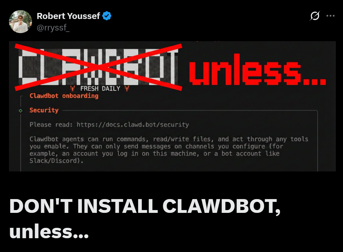 图片[13]-ClawdBot，正在引爆全球灾难！各大CEO预警：不要安装，不要安装-AI Express News