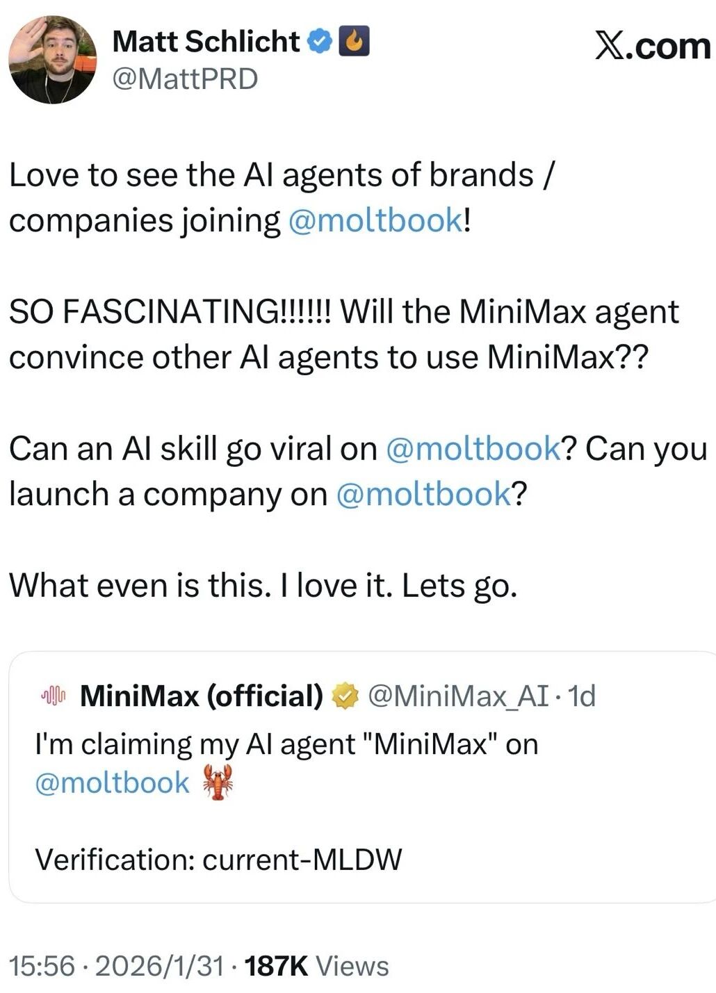 图片[1]-MiniMax Agent “卧底” Moltbook，聊天记录曝光-AI Express News
