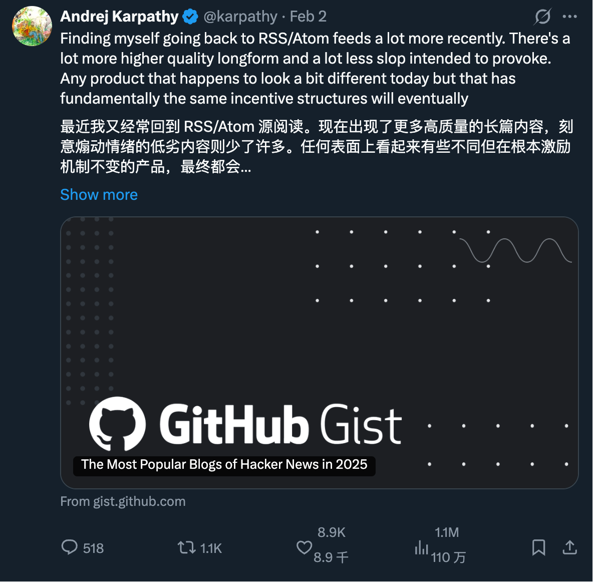 图片[1]-学AI别再刷朋友圈！AI大神Karpathy的92个信源公布了-AI Express News