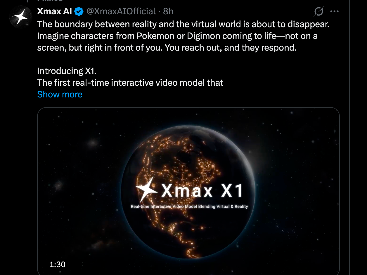 图片[2]-深度｜打破次元边界，Xmax AI发布世界首个虚实融合的实时交互视频模型X1，开启视频交互新范式-AI Express News
