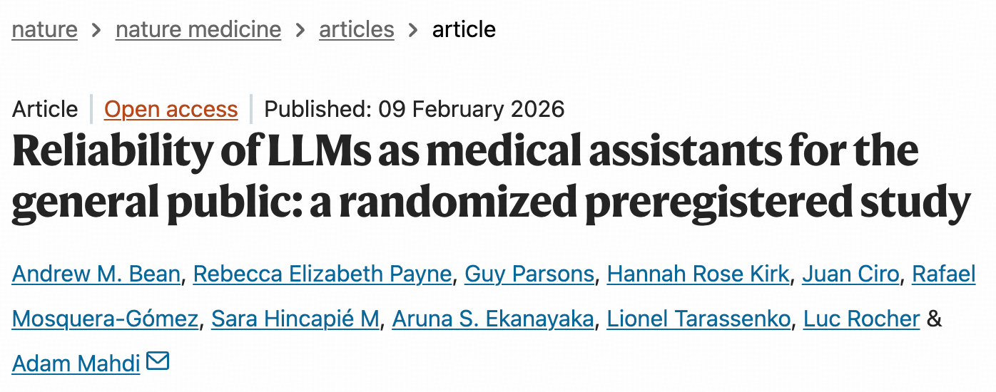 图片[2]-考试满分，实战却“翻车”！《自然·医学》刊文：AI医疗助手为何难以应用？-AI Express News