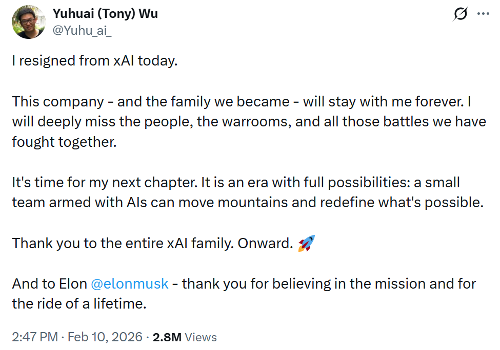 图片[3]-马斯克xAI再失联合创始人，12人创始团队已有6人离场-AI Express News
