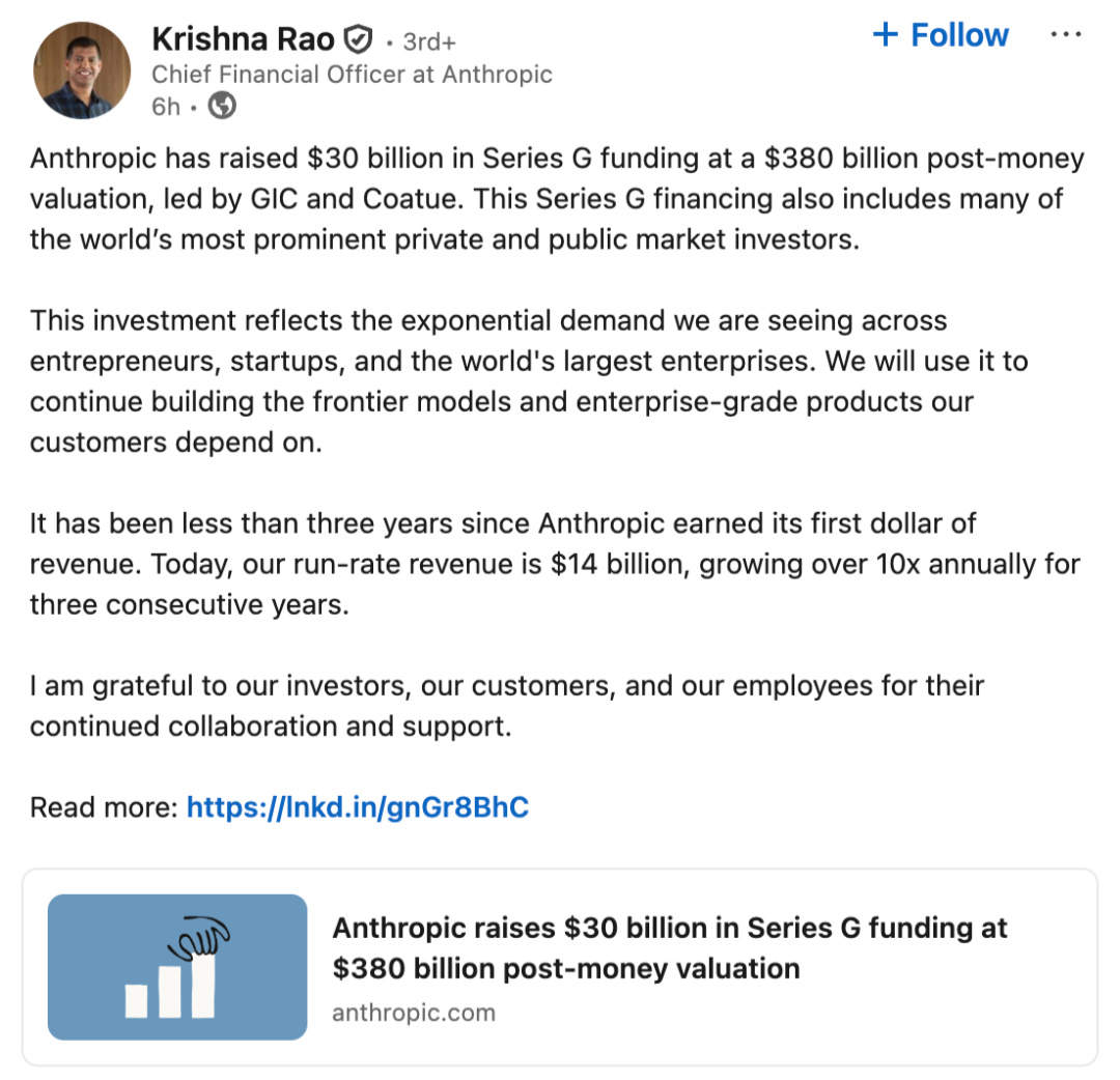 图片[12]-300亿美金为AI新王加冕！Anthropic估值狂飙至3800亿，马斯克急了-AI Express News