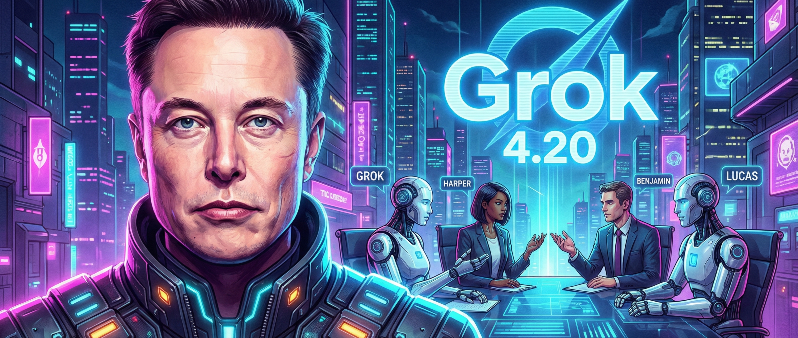 图片[1]-马斯克Grok 4.20突袭上线！4个AI开会互怼，47%实盘暴击GPT-5-AI Express News