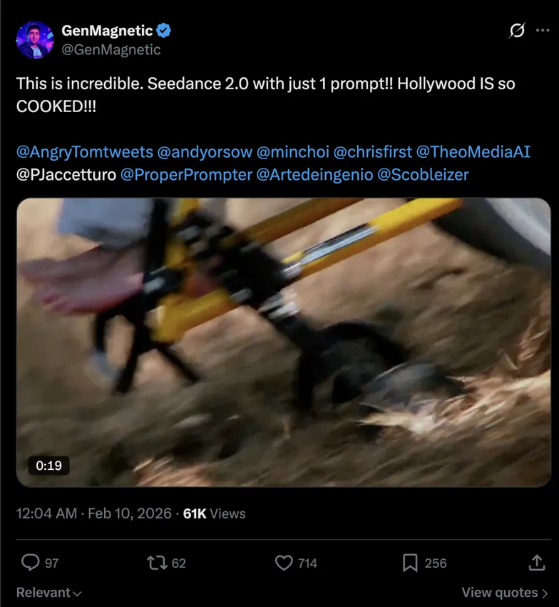 图片[1]-当Seedance2.0震撼好莱坞，有人已经赚到20w了-AI Express News