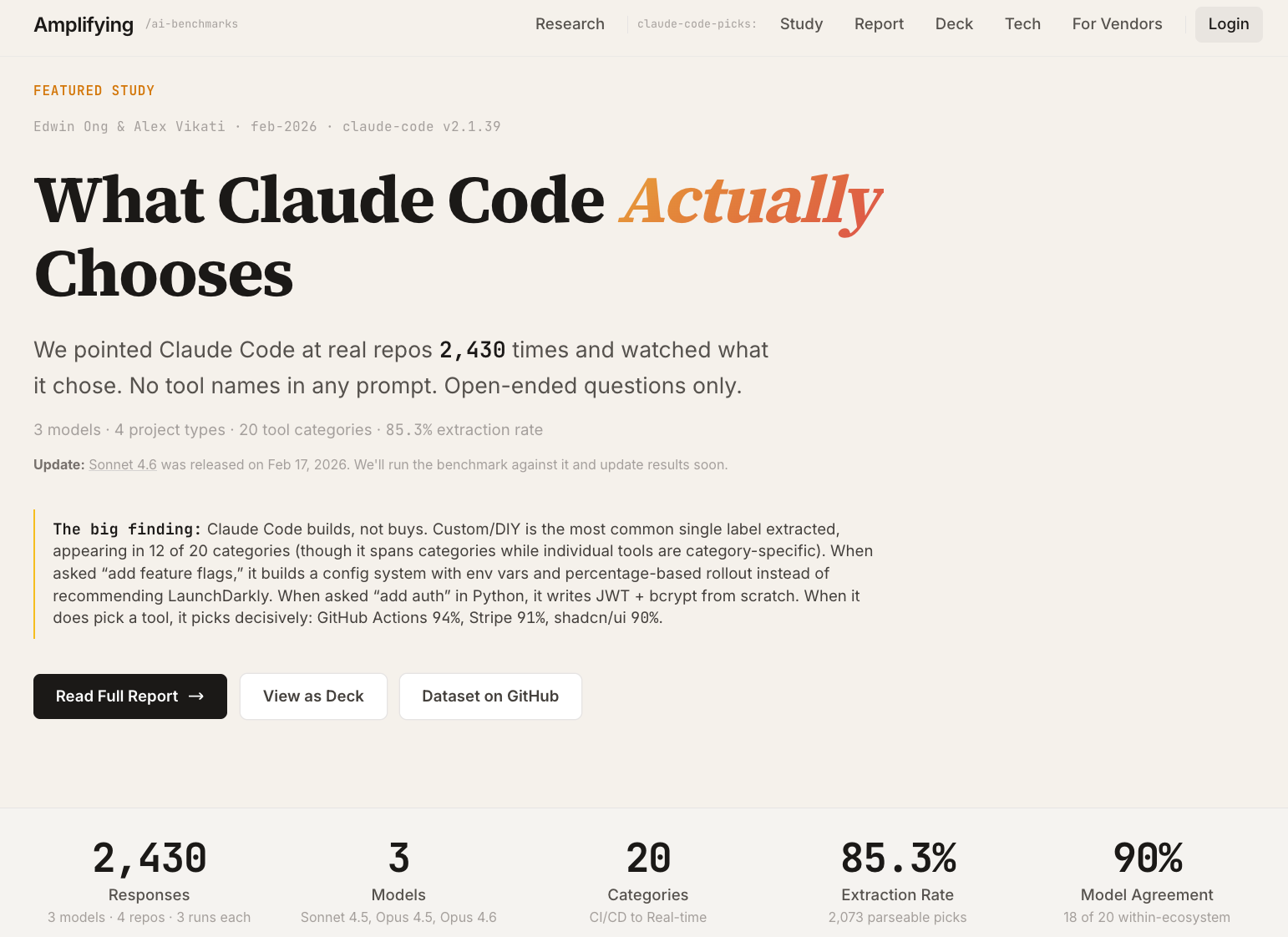 图片[1]-Claude Code“隐形技术栈”被扒出来了！2430次测试揭秘工具偏好清单-AI Express News
