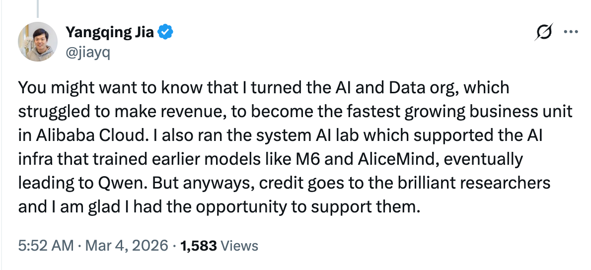 图片[8]-阿里千问负责人林俊旸突然离职，AI圈刷屏：Qwen 开源时代要变了吗？-AI Express News
