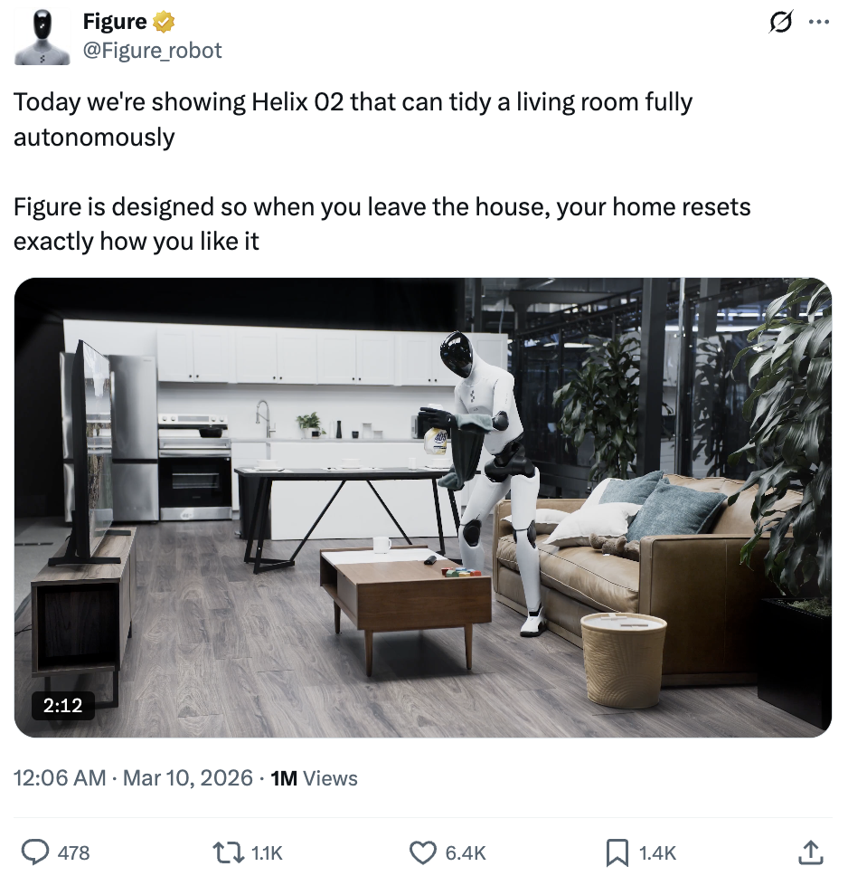 图片[1]-机器人全程自主收拾客厅！390亿美元估值机器人端到端新技能，英伟达持续加注-AI Express News