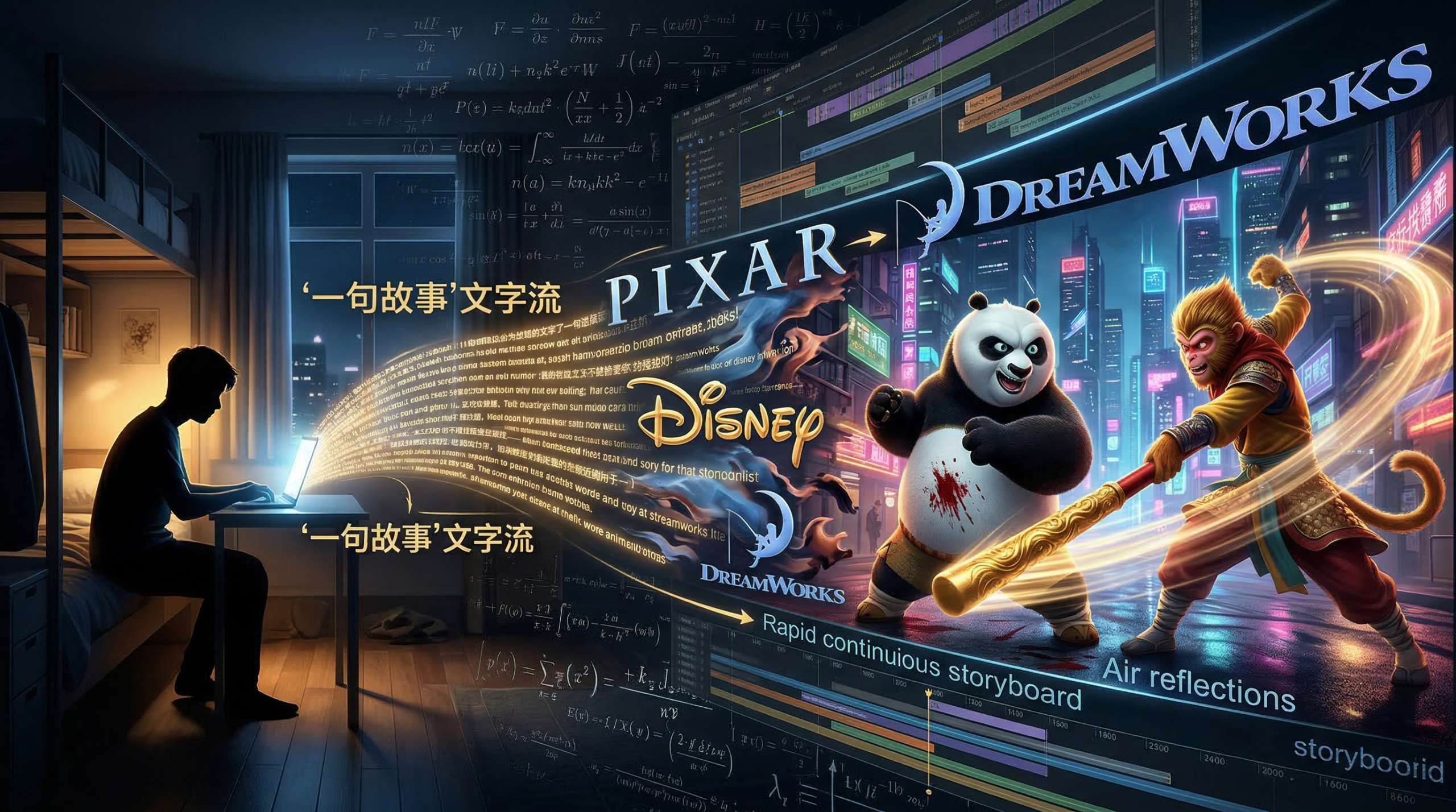 图片[3]-一句话变好莱坞大片！这个叫'饺子'的AI，凭什么让皮克斯、迪士尼、梦工厂都坐不住了？-AI Express News