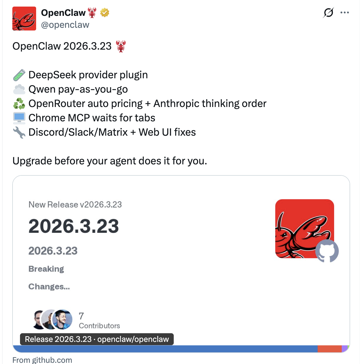 图片[3]-龙虾更新出了大bug，12小时内紧急发新版-AI Express News