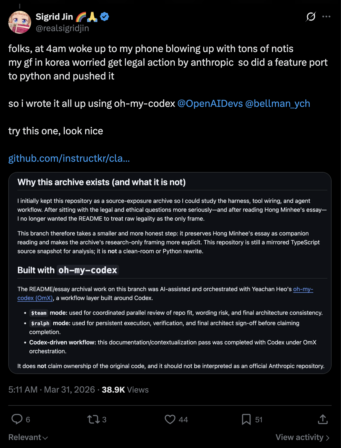 图片[5]-封不住！Claude Code爆改Python版加冕最快10万星，且clone且珍惜-AI Express News
