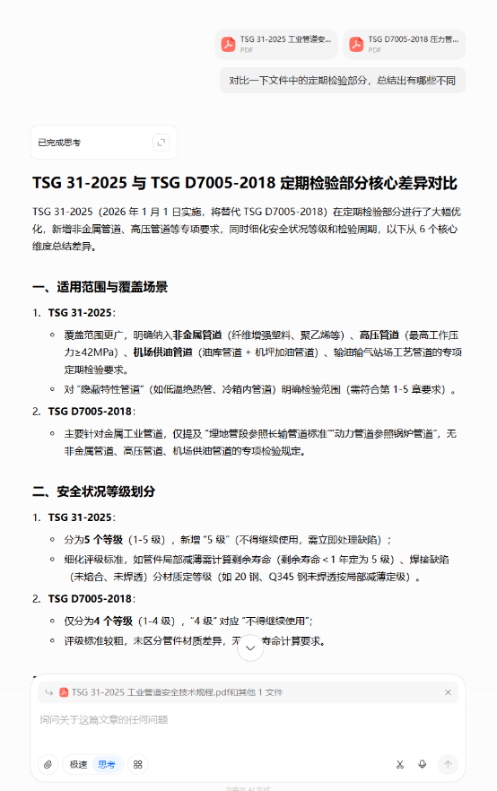 图片[2]-TSG 31-2025来了！手把手教你用AI秒懂新旧检规差异，检验工作不掉队—AI工具使用指南①-AI Express News