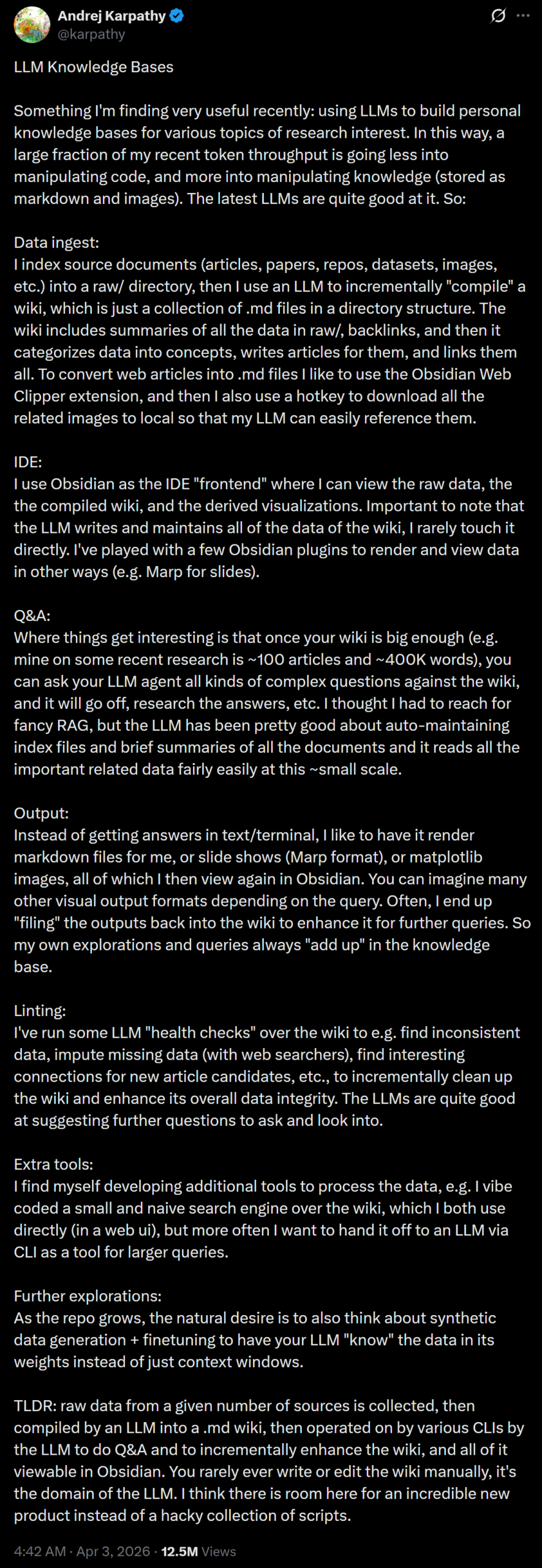 图片[2]-卡帕西引爆硅谷！公开「第二大脑」黑科技，1250万人围观-AI Express News