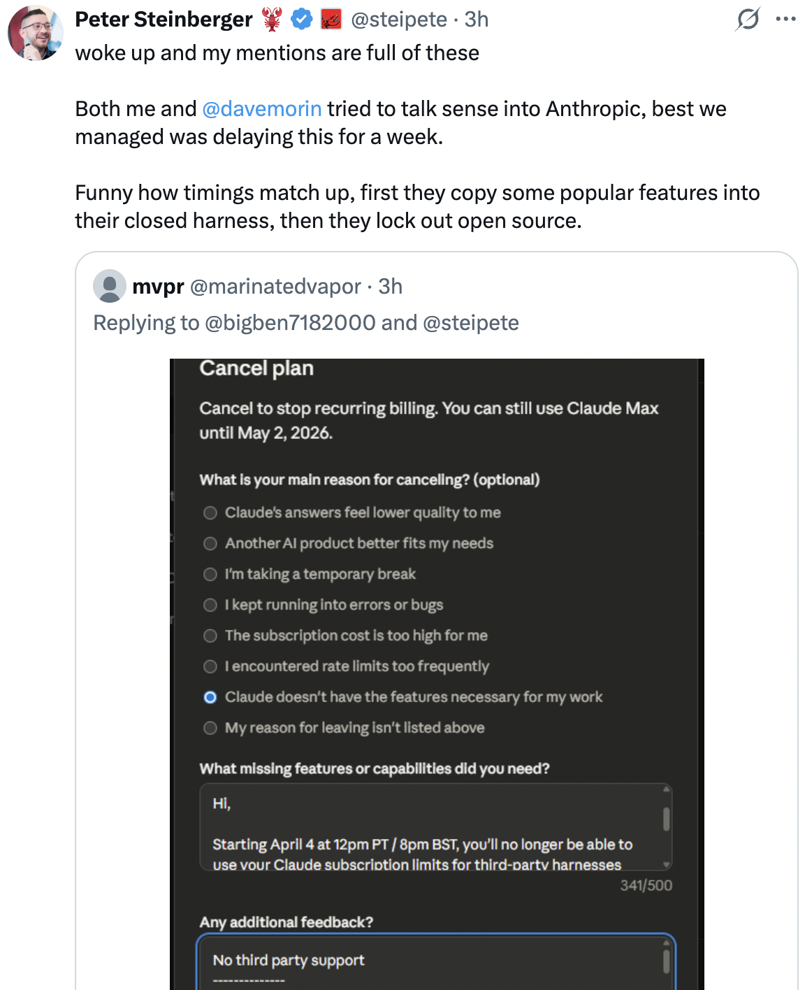 图片[4]-全网开骂！Claude订阅「封杀」OpenClaw，想用龙虾？得加钱！-AI Express News