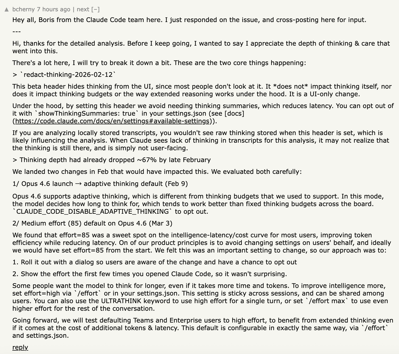 图片[22]-“Claude Code更新废了”！热议Issue：思考深度下降67%，已无法胜任复杂的工程任务-AI Express News