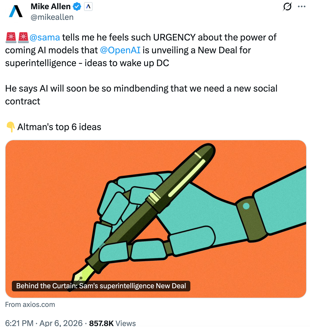 图片[2]-Sam Altman：超级智能近在眼前！OpenAI官方13页蓝图引爆海外社区-AI Express News