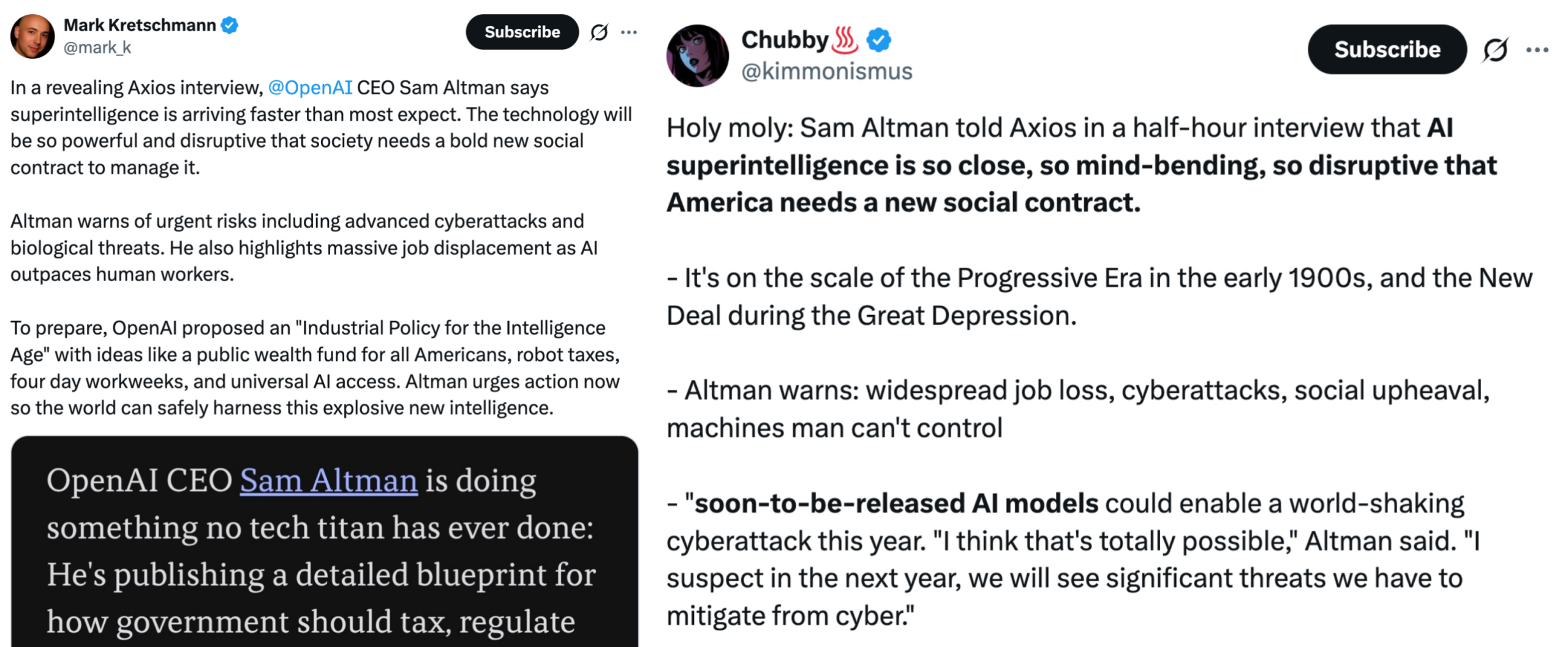 图片[3]-Sam Altman：超级智能近在眼前！OpenAI官方13页蓝图引爆海外社区-AI Express News